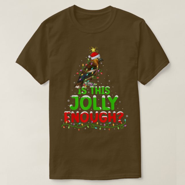 Camiseta Xmas Lighting É Jolly Suficiente Para Finches De N (Frente do Design)