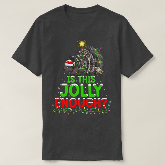 Camiseta Xmas Lighting É Suficiente Para Porcupine Chris (Frente do Design)
