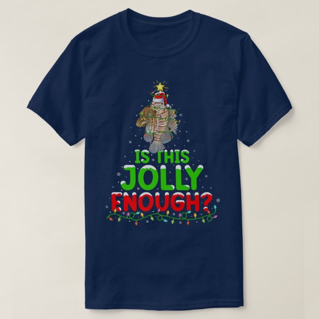 Camiseta Xmas Lighting É Um Cristo De Lionfish Suficiente (Frente do Design)