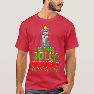 Camiseta Xmas Lighting É Um Jolly Bastante Rabbit Christma