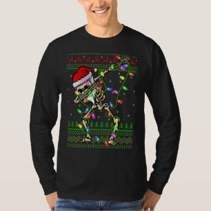 Camiseta Xmas Lighting Funny Ugt Skeleton Papais noeis Dabb