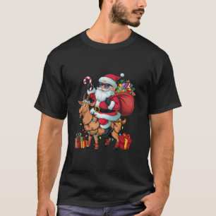 Camiseta Xmas Lighting Papais noeis Engraçados Andando Cham
