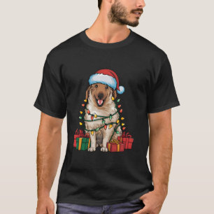 Camiseta Xmas Lighting Santa Hat Anatolian Shepherd Chr