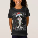 Camiseta Xmas Lighting Santa Hat Ugly Border Collie Christm<br><div class="desc">Natal do Collie,  uma fronteira feia de Santa Hat</div>