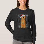 Camiseta Xmas Lighting Santa Hat Ugly Goldendoodle Christma<br><div class="desc">Natal Iluminando Papai Noel de Goldendoodle.</div>