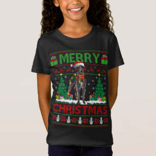 Camiseta Xmas Lighting Santa Hat Ugly Irish Wolfhound Chris