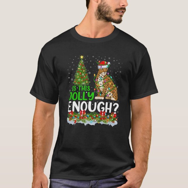 Camiseta Xmas Lighting Tree Is This Jolly Enough Jaguar Chr (Frente)