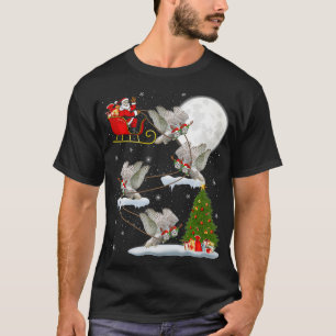 Camiseta Xmas Lighting Tree Papais noeis Andando Snowy Owl 