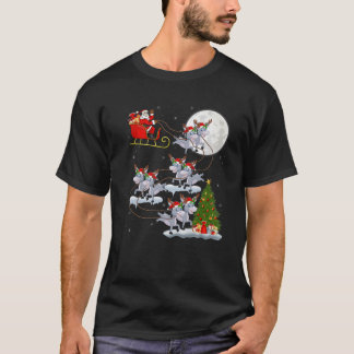 Camiseta Xmas Lighting Tree Santa Riding Donkey Christmas