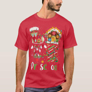 Camiseta Xmas Lights ama o Natal do professor na pré-escola