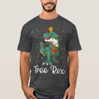 Camiseta Xmas Lights Christmas Dinosaur Tree Re 905