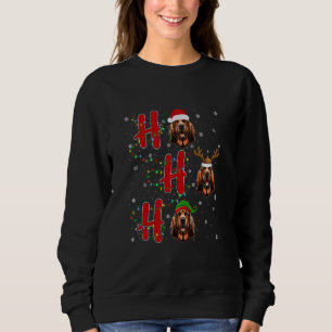 Camiseta Xmas Lights HO HO HO Bloodhound Dog Funny Ugly Chr