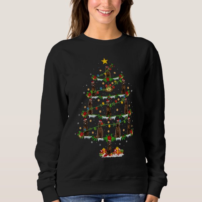 Camiseta Xmas Lights Irish Setter Dog Christmas Tree (Frente)