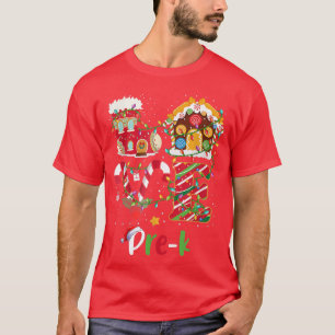 Camiseta Xmas Lights Love Pre K Teacher Christmas