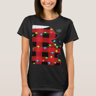 Camiseta Xmas Lights Red Buffalo Xadrez Panda Natal Paja