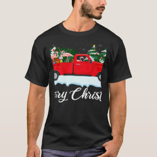 Camiseta Xmas Lights Tree Santa Flamingo Red Truck Merry Ch