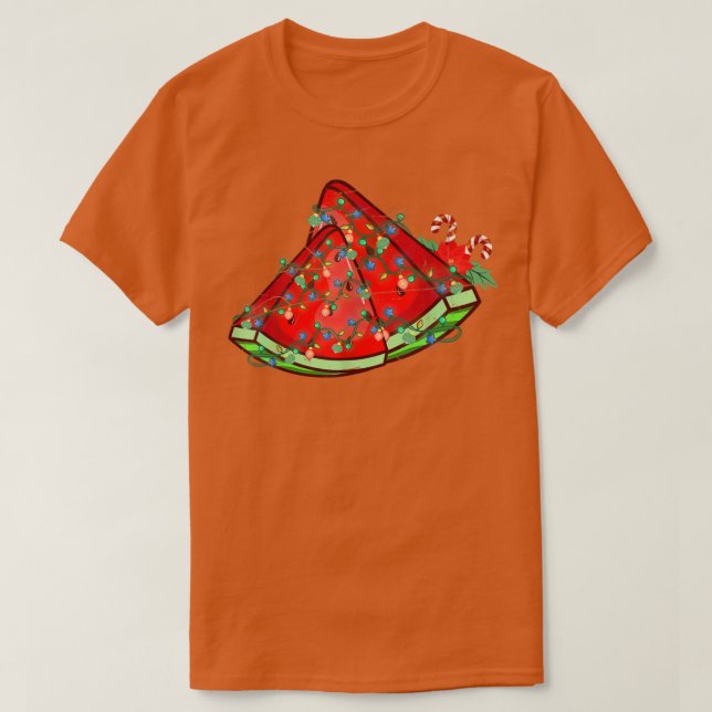 Camiseta Xmas Lights Watermelon Summer Hawaiai Natal I (Frente do Design)