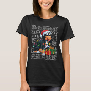 Camiseta Xmas Luz Feia Papai noel Cão De Ferro Preto E Prof
