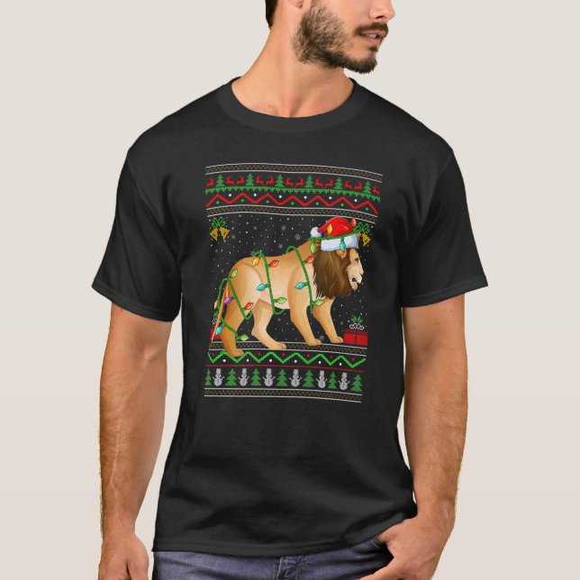 Camiseta Xmas Luz Feia Papais noeis De Estilo De Sweater Mo (Frente)