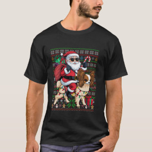 Camiseta Xmas Luz Papais noeis De Estilo Feio Andando Papil