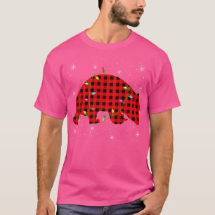 Camiseta Xmas Matching Family Buffalo Xadrez Wombat Christm