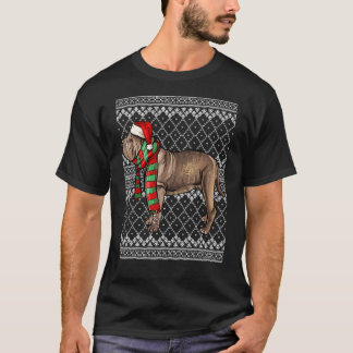 Camiseta Xmas Neapolitan Mastiff Santa Claus Hat Ugly Chris