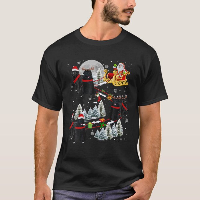 Camiseta Xmas Newfoundland Sledge Christmas Sledge Santa Do (Frente)