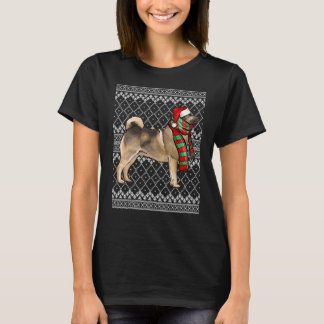 Camiseta Xmas Norueguês Elkhound Santa Claus Hat Ugly Chris