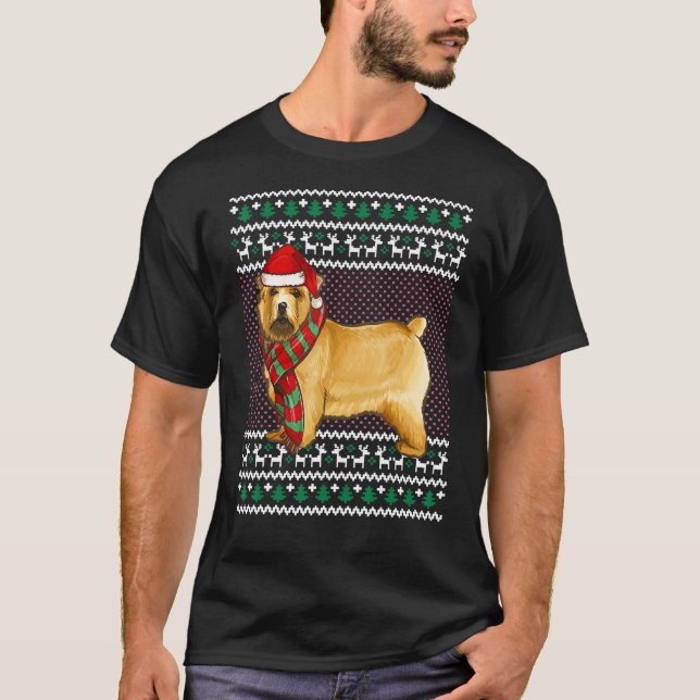 Camiseta Xmas Norwich Terrier Dog Santa Hat Natal Feio (Frente)