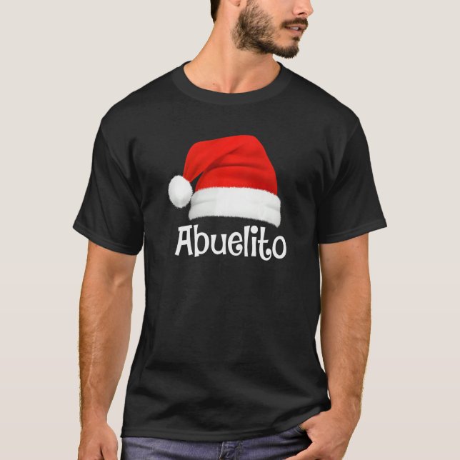 Camiseta Xmas Pajama Group Matching Abuelito Christmas Hat (Frente)