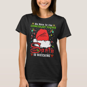 Camiseta Xmas Pajamas Seja Bom Para O Professor De Cosmetol