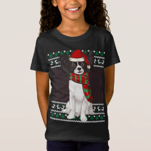 Camiseta Xmas Papillon Cachorro Santa Hat Natal Feio