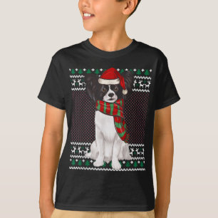 Camiseta Xmas Papillon Cachorro Santa Hat Natal Feio
