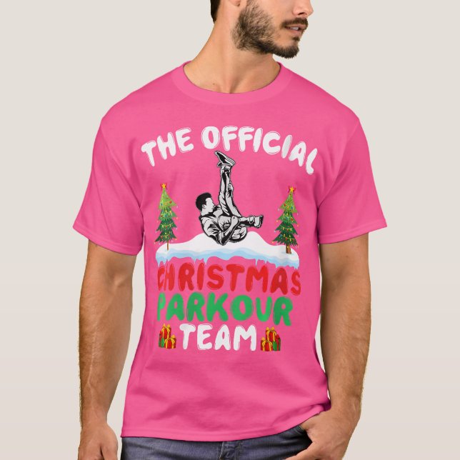 Camiseta Xmas Parkour Team - Funny Freerunning Parkour Chri (Frente)