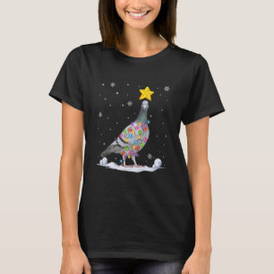 Camiseta Xmas Pigeon Animais das Árvores de Natal