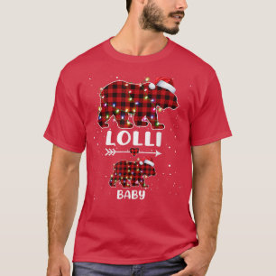 Camiseta Xmas Plaid Bear Lolli Baby Polar Pregnancy Announc