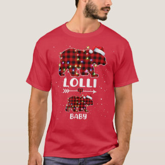 Camiseta Xmas Plaid Bear Lolli Baby Polar Pregnancy Announc