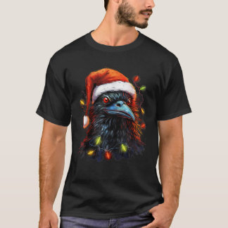 Camiseta Xmas Raven Tangeu Luzes De Natal