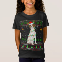 Xmas Reindeer Santa Hat Brittany Spaniel Dog Ugly