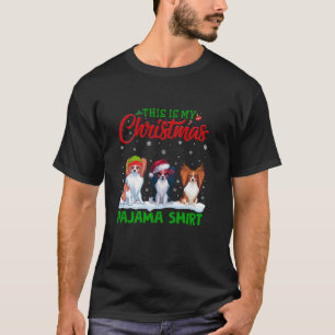 Camiseta Xmas Santa Hat Reindeer Papillon Cão De Natal Paj
