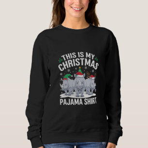 Camiseta Xmas Santa Hat Reindeer Rhino Natal Pajama