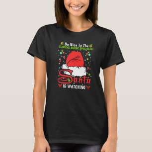 Camiseta Xmas Seja Bom Para O Especialista Em Enfermeira Cl