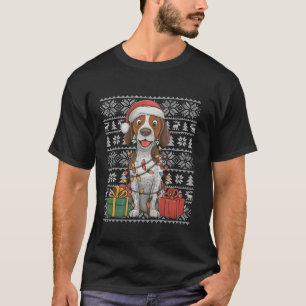 Camiseta Xmas Sweater Style Fez Papais noeis Inglês Ponteir