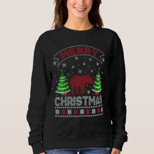 Camiseta Xmas Tree Lighting Men Mulheres Tapir Feia Natal