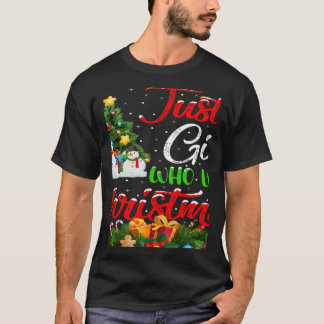 Camiseta Xmas Tree Lighting Papai noel Apenas Uma Rapariga 