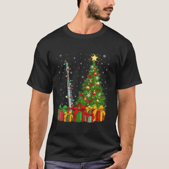 Camiseta Xmas Tree Lighting Santa Hat Musical Piccolo Chris (Frente)
