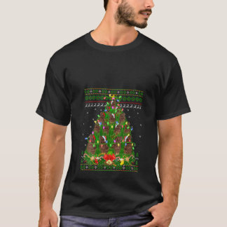 Camiseta Xmas Tree Lighting Ugly Papais noeis de Cachorro n