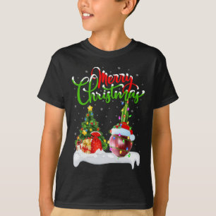 Camiseta Xmas Tree Lights Santa Hat Vegetal Cebola Natal