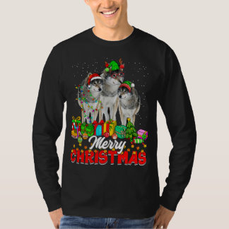 Camiseta Xmas Tree Luz Natal Pajama Wolf Banks Lov