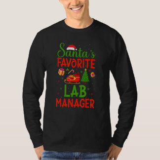Camiseta Xmas Tree Santa's Favorite Lab Manager Matching Ch